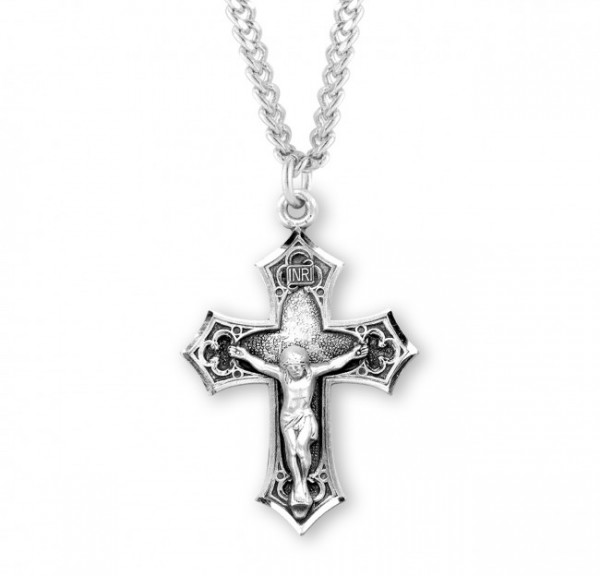 Gothic Styled Men's Crucifix Necklace - Sterling Silver