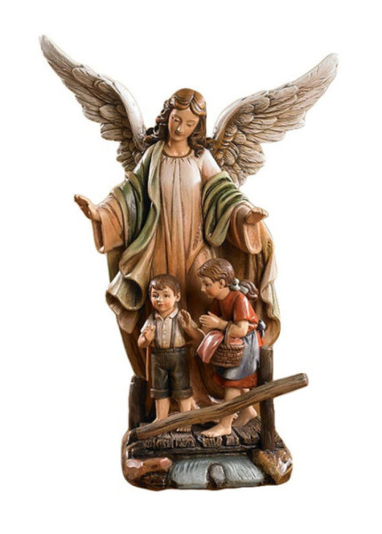 Guardian Angel 9 Inch High Statue - Full Color
