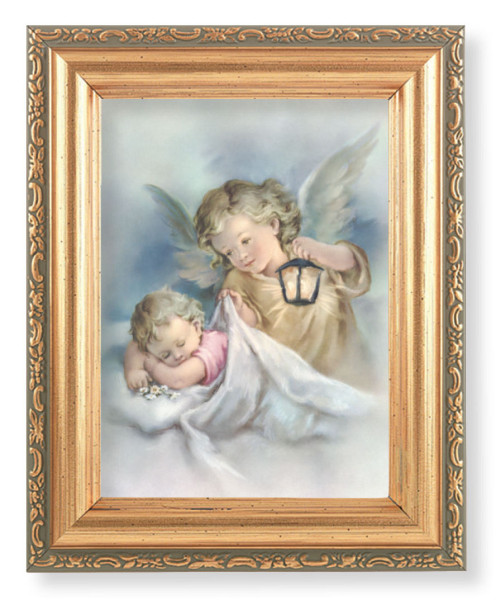 Guardian Angel with Lantern 4x5.5 Print Under Glass - Full Color