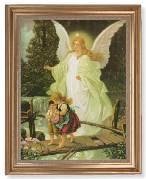 Guardian Angel Over the Bridge 11x14 Framed Print Artboard - #129 Frame