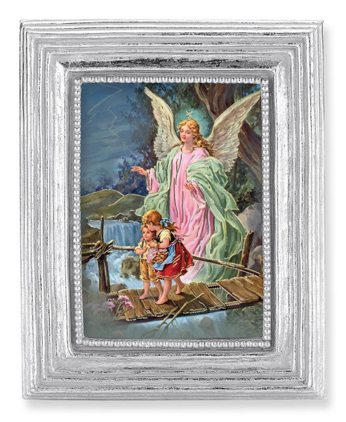 Guardian Angel Over the Bridge 2.5x3.5 Print Under Glass - Silver
