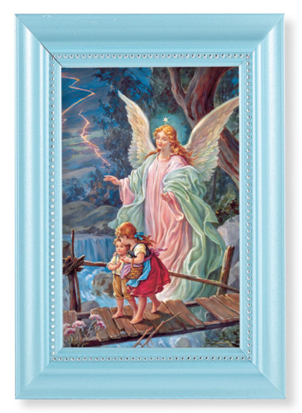 Guardian Angel Over Bridge 4x6 Print Pearlized Frame - #116 Frame