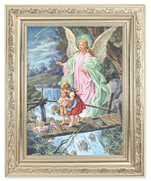 Guardian Angel Over the Bridge 6x8 Print Under Glass - #163 Frame