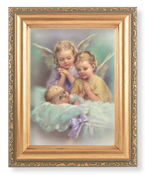 Guardian Angels with Baby 4x5.5 Print Under Glass - Full Color