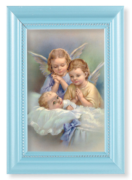 Guardian Angels with Baby Boy 4x6 Print Pearlized Frame - #116 Frame