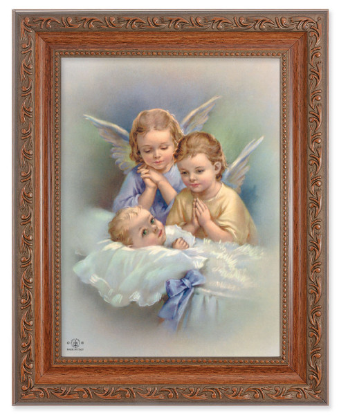Guardian Angels with Baby Boy 6x8 Print Under Glass - #161 Frame