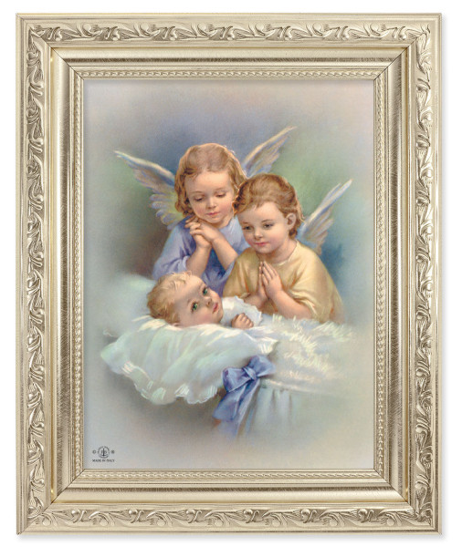 Guardian Angels with Baby Boy 6x8 Print Under Glass - #163 Frame