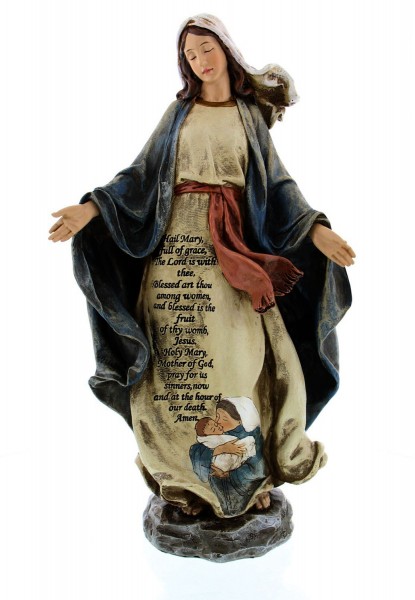 Hail Mary Statue, 12 inches - Full Color