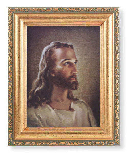 Head of Christ by Sallman 4x5.5 Print Under Glass - Full Color