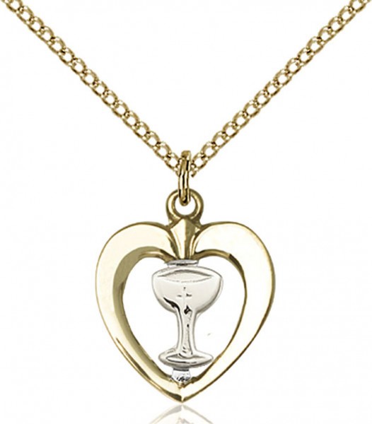 Heart Shaped Chalice Medal - Sterling Silver