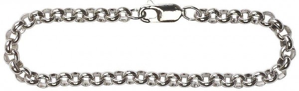 Heavy Sterling Silver Rolo Charm Bracelet - Silver