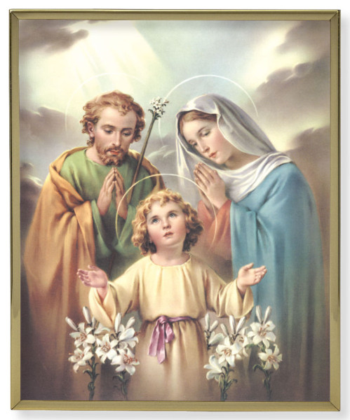 Holy Family 8x10 Gold Trim Plaque - Full Color