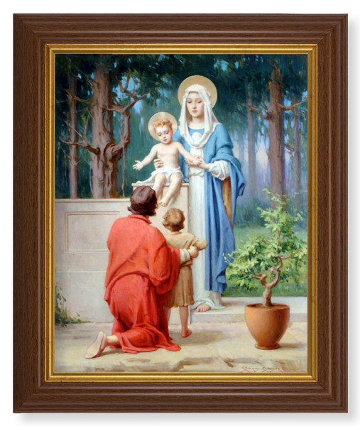Holy Family and John the Baptist by Chambers 8x10 Textured Artboard Dark Walnut Frame - #112 Frame