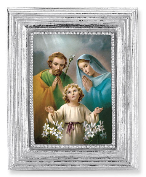 Holy Family Print by Simeone 2.5x3.5 Print Under Glass - Silver