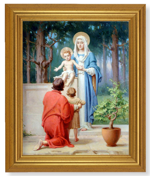 Holy Family with St. John the Baptist 8x10 Framed Print Under Glass - #110 Frame