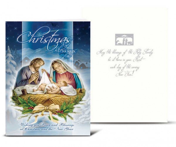 Holy Family Winter Scene Christmas Card Set - Full Color
