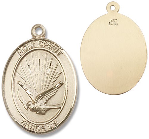 Oval Holy Spirit Guide Us Pendant - 14K Solid Gold