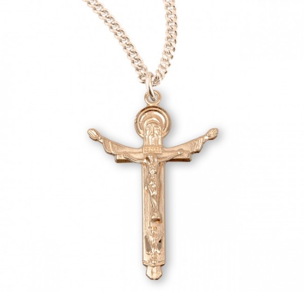 Holy Trinity Crucifix Pendant Sterling Silver - Gold Plated