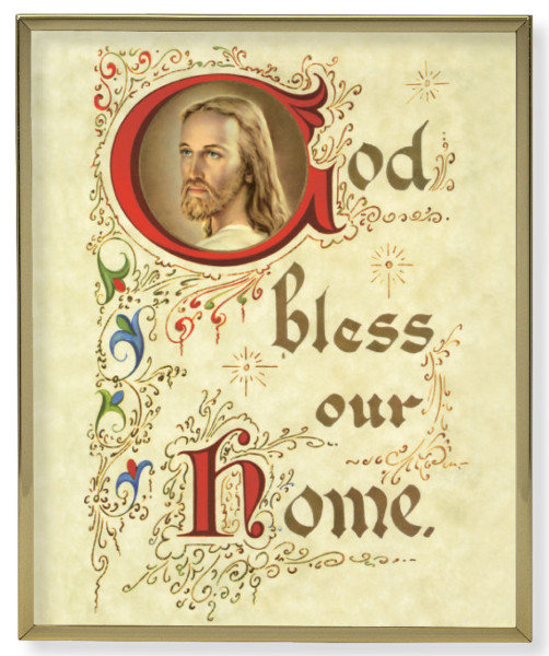 House Blessing Gold Trim Plaque - 2 Sizes - Full Color