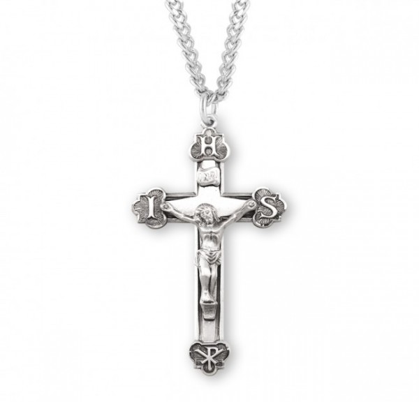 IHR and Chi Rho Men's Crucifix Necklace - Sterling Silver