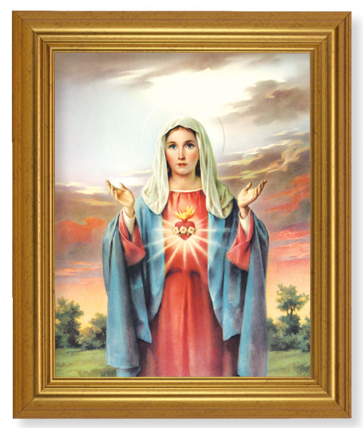 Immaculate Heart of Mary 8x10 Framed Print Under Glass - #110 Frame