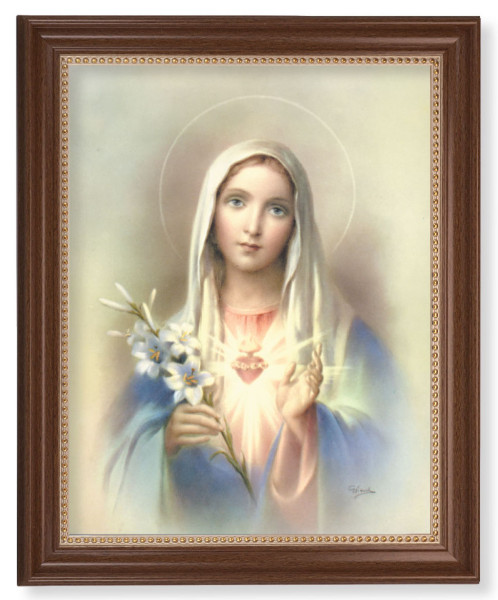 Immaculate Heart of Mary with Lily 11x14 Framed Print Artboard - #127 Frame
