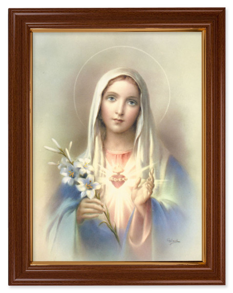 Immaculate Heart of Mary with Lily 12x16 Framed Print Artboard - #134 Frame