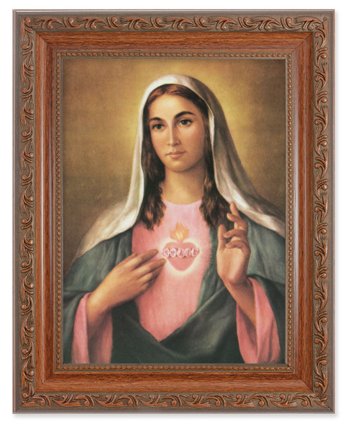 Immaculate Heart of Mary by La Fuente 6x8 Print Under Glass - #161 Frame