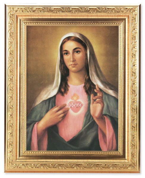 Immaculate Heart of Mary by La Fuente 6x8 Print Under Glass - #162 Frame