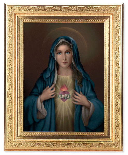 Immaculate Heart of Mary by Simeone 6x8 Print Under Glass - #162 Frame