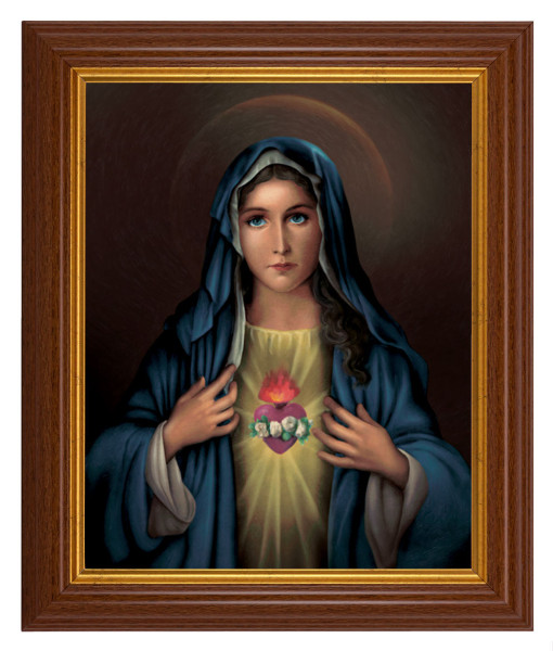 Immaculate Heart of Mary by Simeone 8x10 Textured Artboard Dark Walnut Frame - #112 Frame