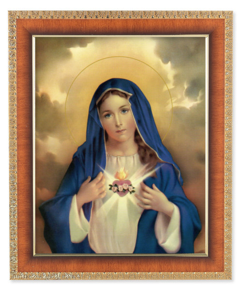 Immaculate Heart of Mary in Blue 8x10 Framed Print Under Glass - #122 Frame