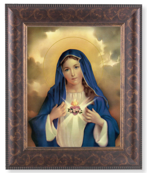 Immaculate Heart of Mary in Blue 8x10 Framed Print Under Glass - #124 Frame