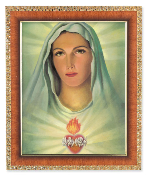Immaculate Heart of Mary in White 8x10 Framed Print Under Glass - #122 Frame