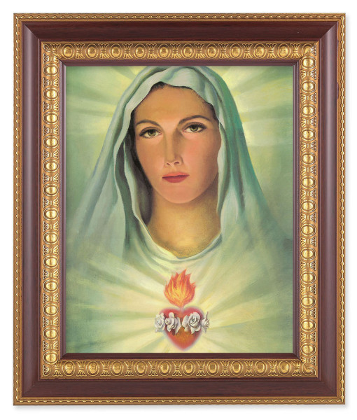 Immaculate Heart of Mary in White 8x10 Framed Print Under Glass - #126 Frame
