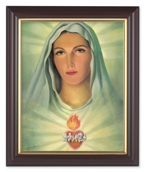 Immaculate Heart of Mary in White 8x10 Framed Print Under Glass - #133 Frame