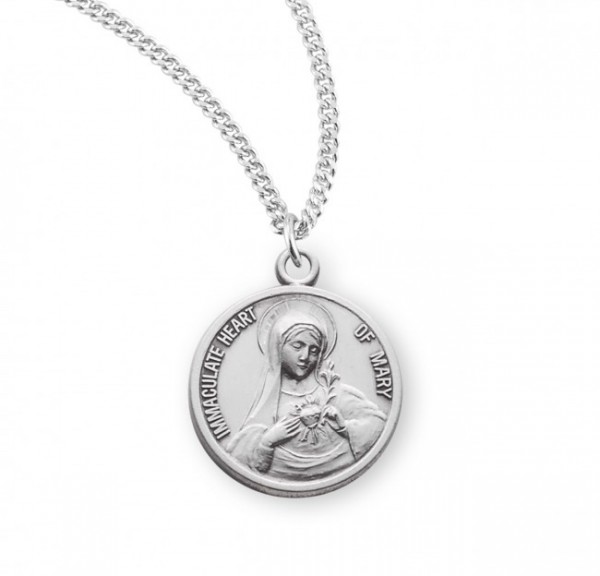 Immaculate Heart Of Mary and Sacred Heart of Jesus Medal Sterling Silver - Sterling Silver