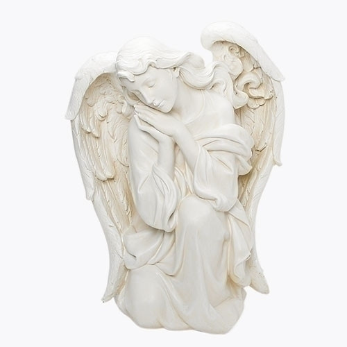 Ivory White Kneeling Angel for 39&quot; Scale Nativity - Ivory
