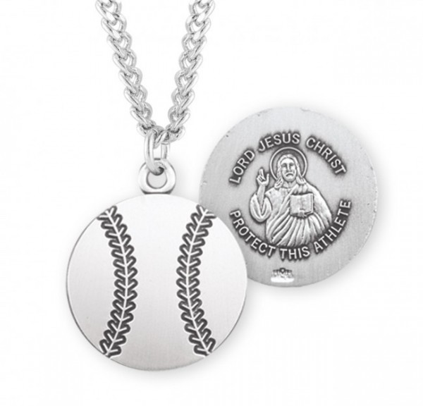 Jesus Christ Baseball Medal Sterling Silver - Sterling Silver