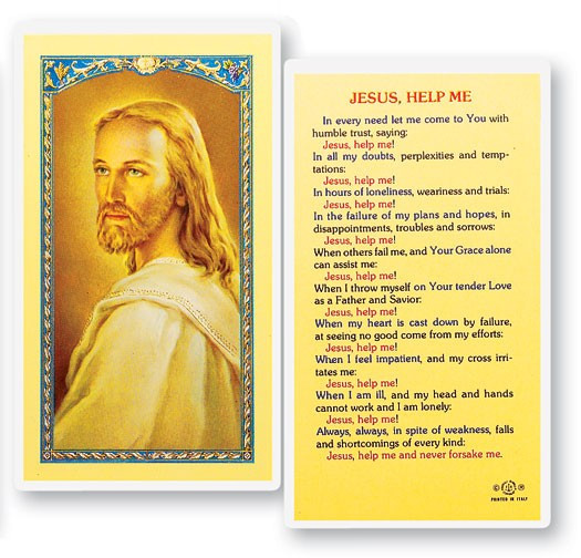 Jesus Help Me Laminated Prayer Card - 1 Prayer Card .99 each