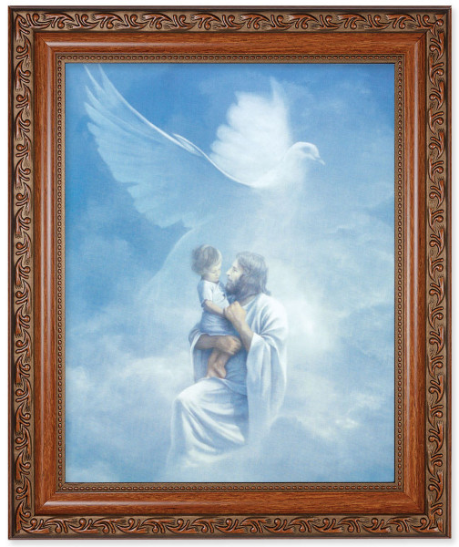 Jesus Holding Child In Heaven 8x10 Framed Print Under Glass - #161 Frame