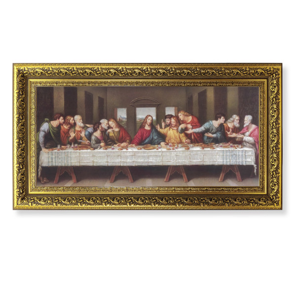 Last Supper Framed Print with Gold Leaf Wood Frame - #145 Frame