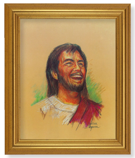 Laughing Jesus 8x10 Framed Print Under Glass - #110 Frame