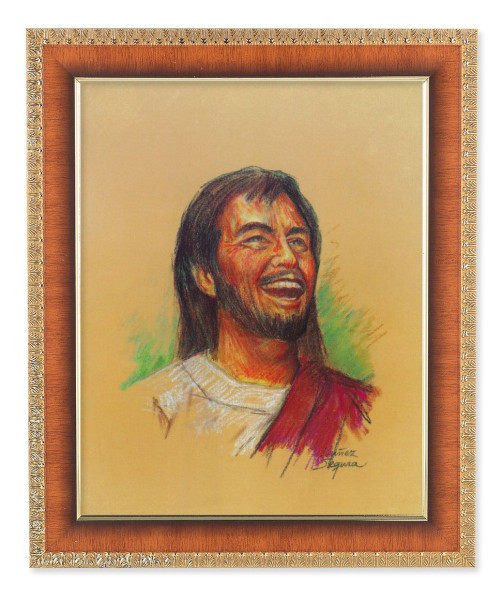 Laughing Jesus 8x10 Framed Print Under Glass - #122 Frame