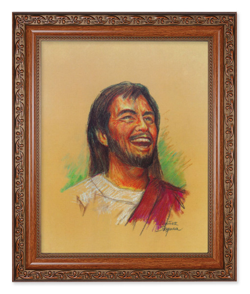 Laughing Jesus 8x10 Framed Print Under Glass - #161 Frame