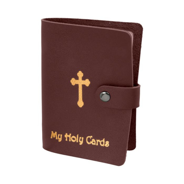 Holy Card Organizer For Prayer Cards - Maroon