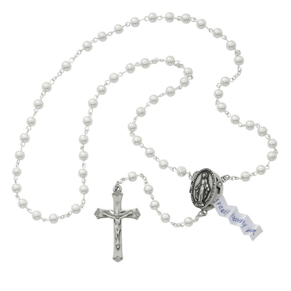 Locket Rosary in Cream - Pearl White
