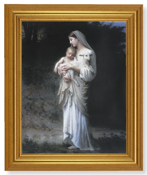 Madonna and Child with Baby Lamb 8x10 Framed Print Under Glass - #110 Frame