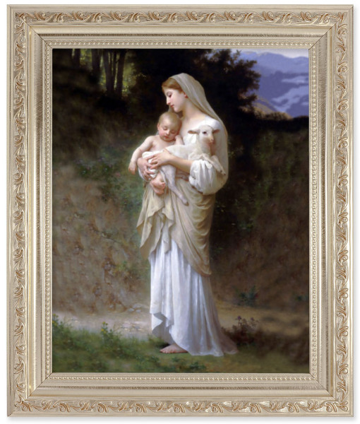 Madonna and Child with Baby Lamb 8x10 Framed Print Under Glass - #164 Frame