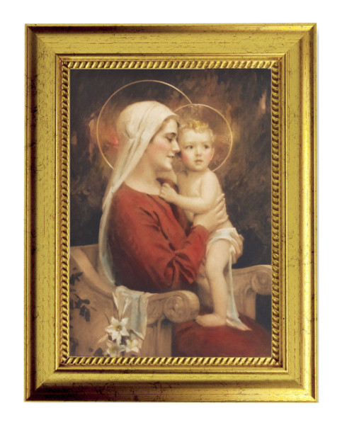 Madonna and Child Print by Chambers 5x7 Print in Gold-Leaf Frame - Full Color